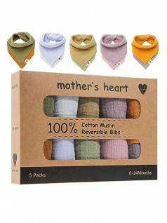 Yếm Trẻ Em, Yếm Quấn Dãi Dành Cho Bé Gái ( bộ 5 khăn rằn màu trơn ) - Mother's Heart