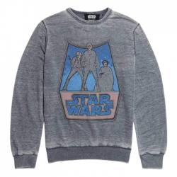 Áo Nỉ Vintage Star Wars International Poster Blue Sweatshirt Size M by Re:Covered - Recovered Clothing